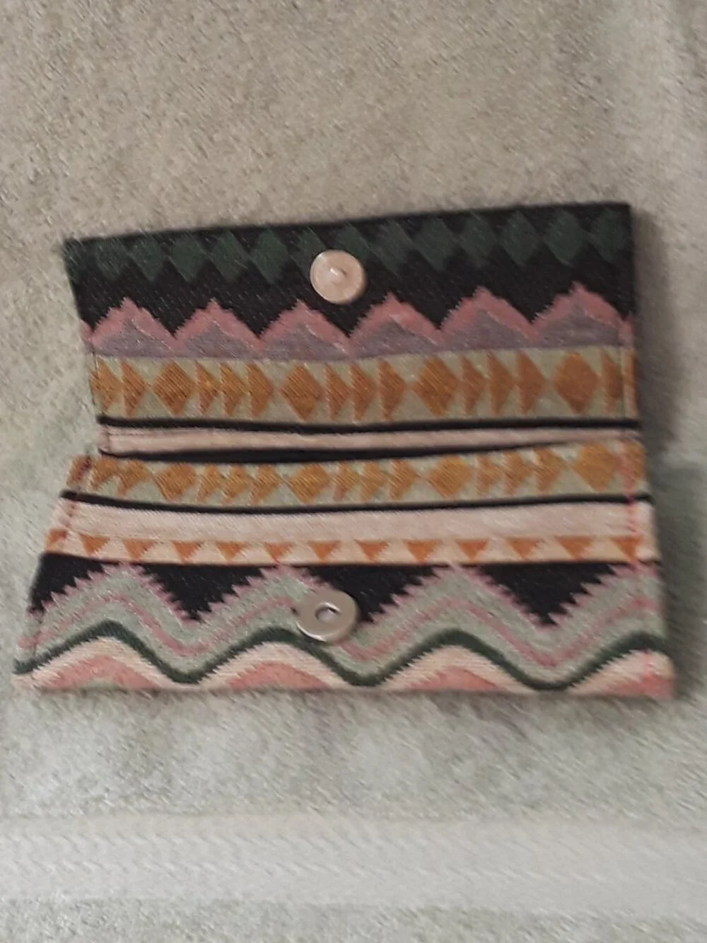 Southwestern Woven Fabric Clutch Wallet Aztec Geometric Cash Organizer Envelope